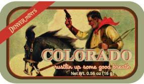Denver Colorado Cowboy Mint Tin W/ 4-color Process Label (72 Mints)
