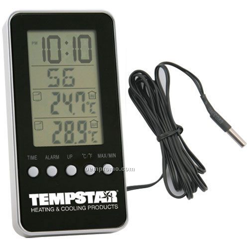 Indoor/ Outdoor Digital Thermometer Alarm Clock