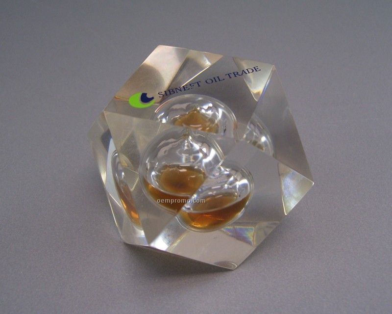 Lucite Embedment Faceted Cube Award
