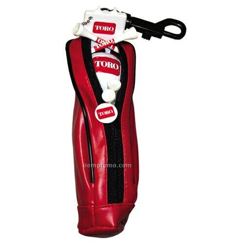 Mini Golf Bag With 4 Tees/ Ball/ Ball Marker & Plastic Divot Tool