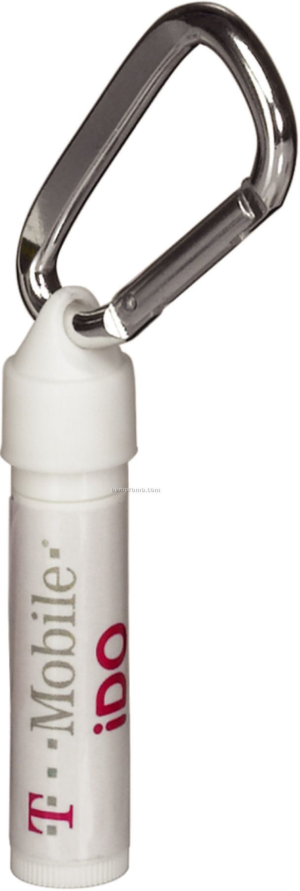 Natural Lip Balm In White Tube With Carabiner Clip