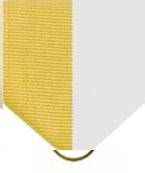 Pin Drape Ribbon, Gold-white W/ Jump Ring