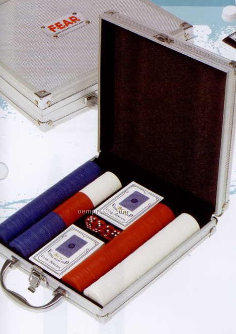 Poker Set With Chips & Cards In Aluminum Case
