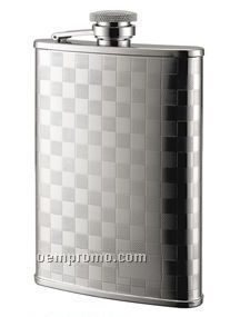 8 Oz. Flask With Checkered Pattern