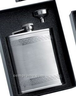 6 Oz. Stainless Steel Flask W/ Funnel
