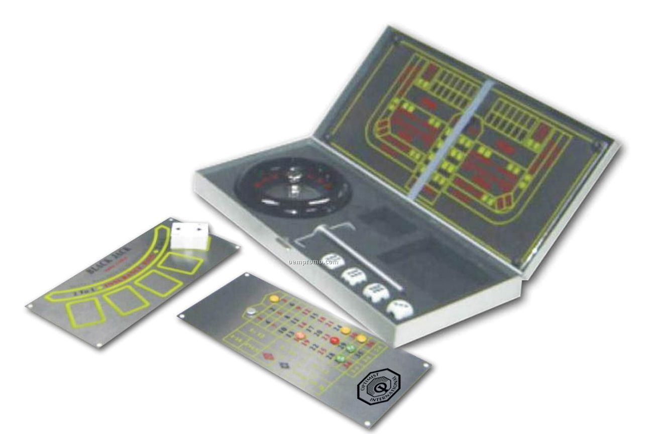 Metal 3-in-1 Travel Game Set With Roulette/ Black Jack & Craps