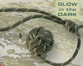 Monkey Fists Cords - Olive/ Glow In The Dark Threads / Laser Etched