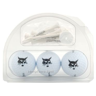 3 Golf Ball Clam W/ 8 - 2 3/4" Tee & 4 Marker - Noodle +