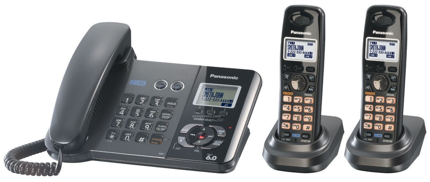 Panasonic 2line Corded/ Cordless Phone Bundle W/ 2 Handsets,China