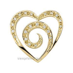 14ky 1/4 Ct Tw Diamond Heart Pendant