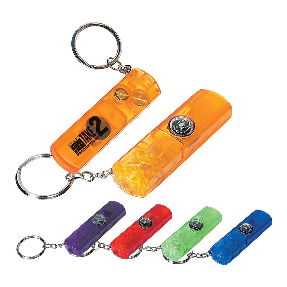 Whistle/ Light & Compass Keychain