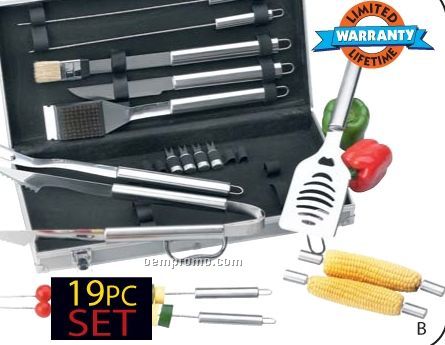 Chefmaster 19 PC All Stainless Barbeque Set