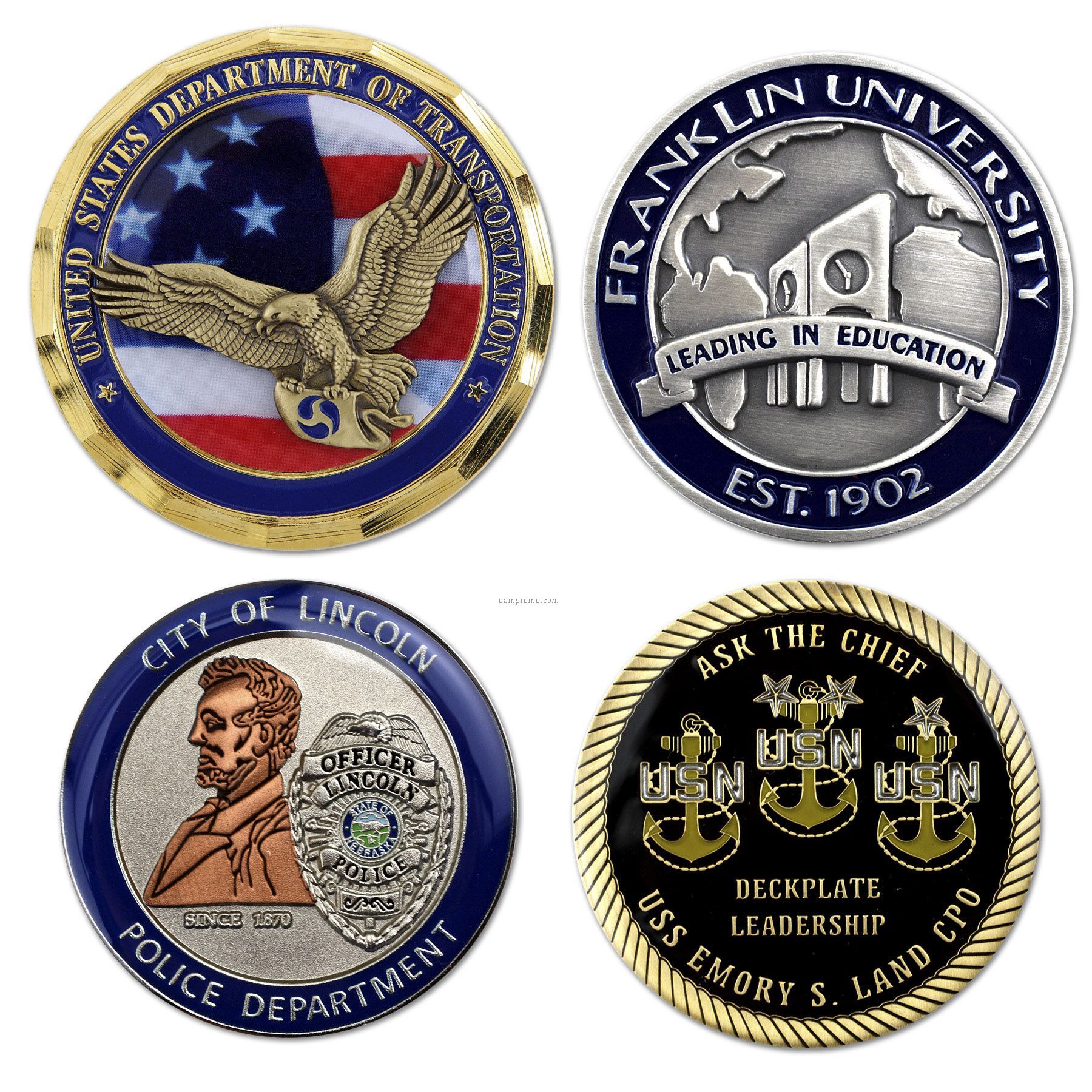 Die Struck Brass Challenge Coin (1-1/2")