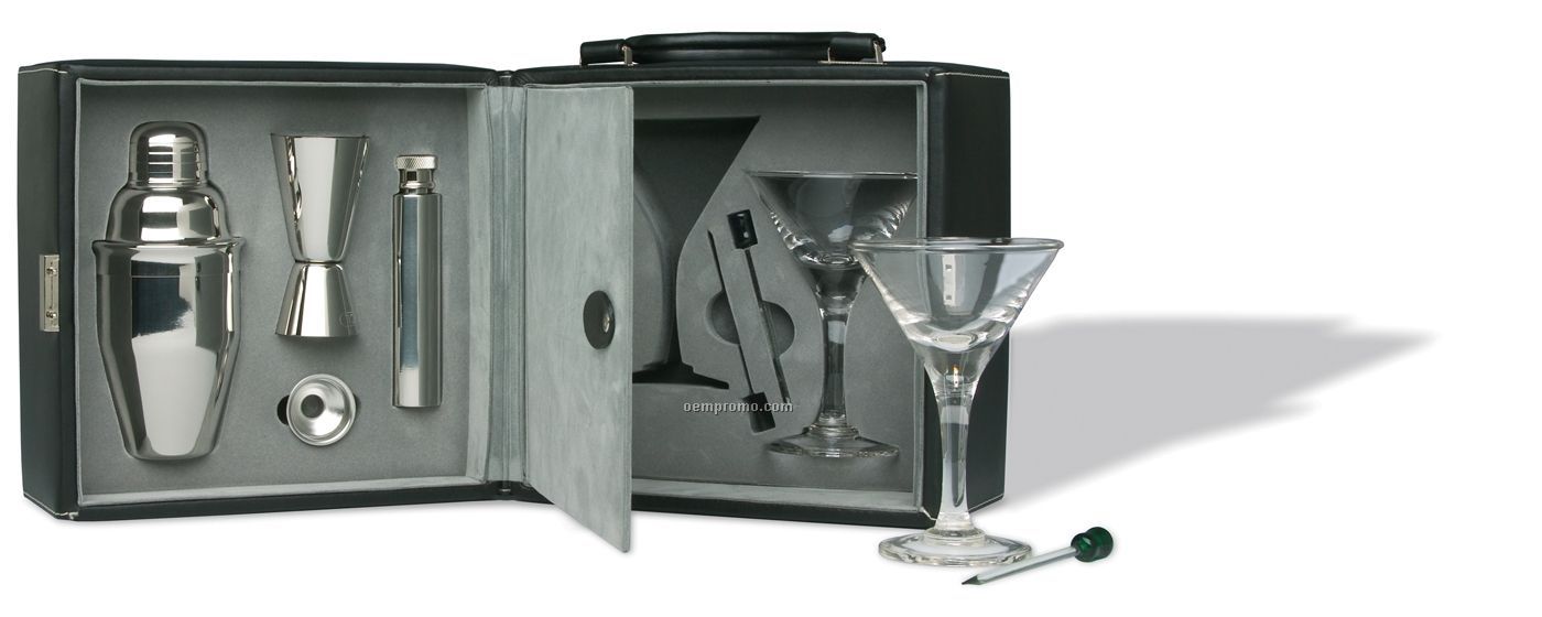 Martini Bar Set With Funnel & Shaker (Screen Printed)