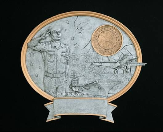Navy, Male Oval Legend Plates - 8"
