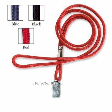 38" Econo Cord Necklace W/ Bulldog Clip - Blank