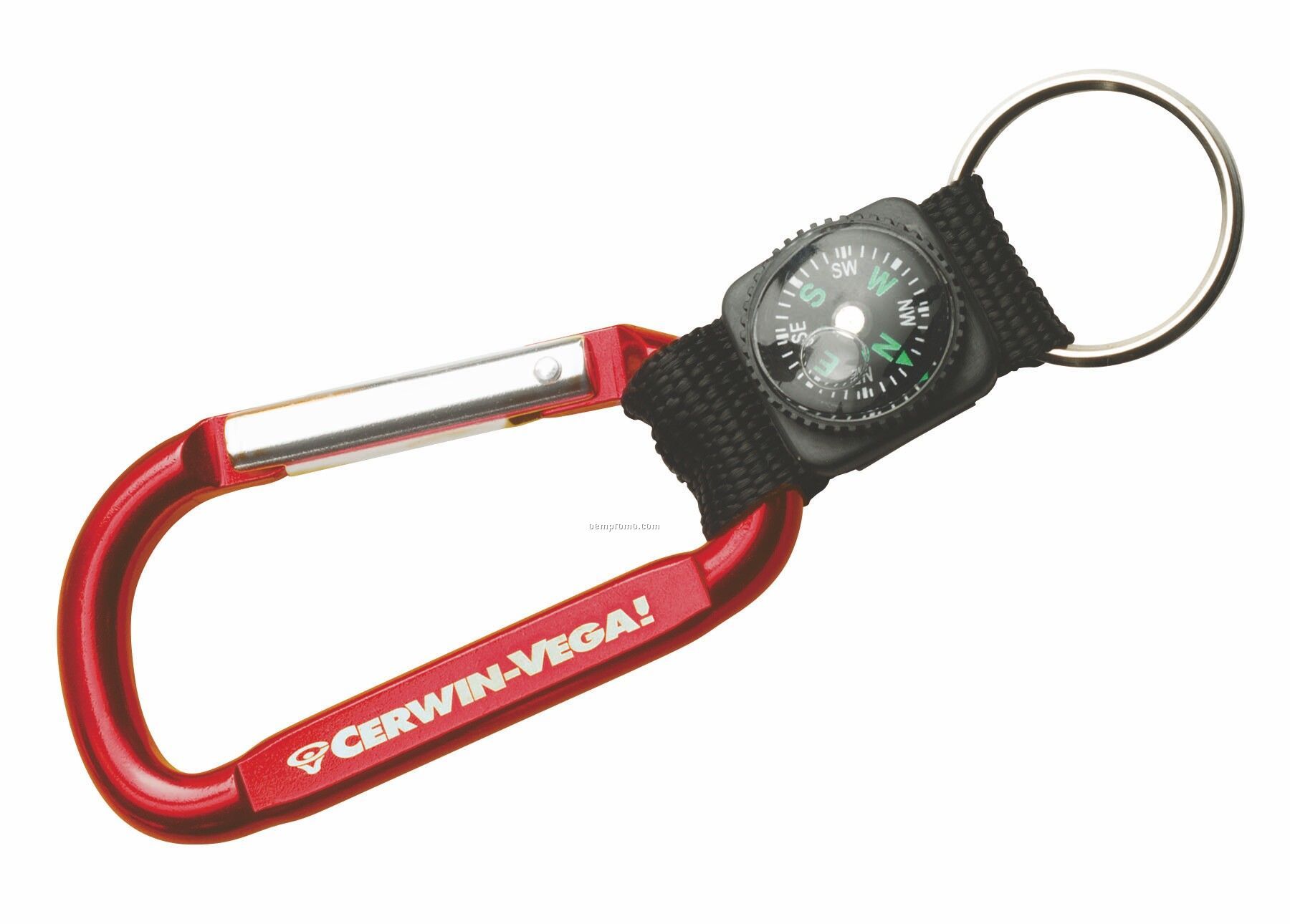 Everest Carabiner Keychain W/ Compass (Laser Engraved)