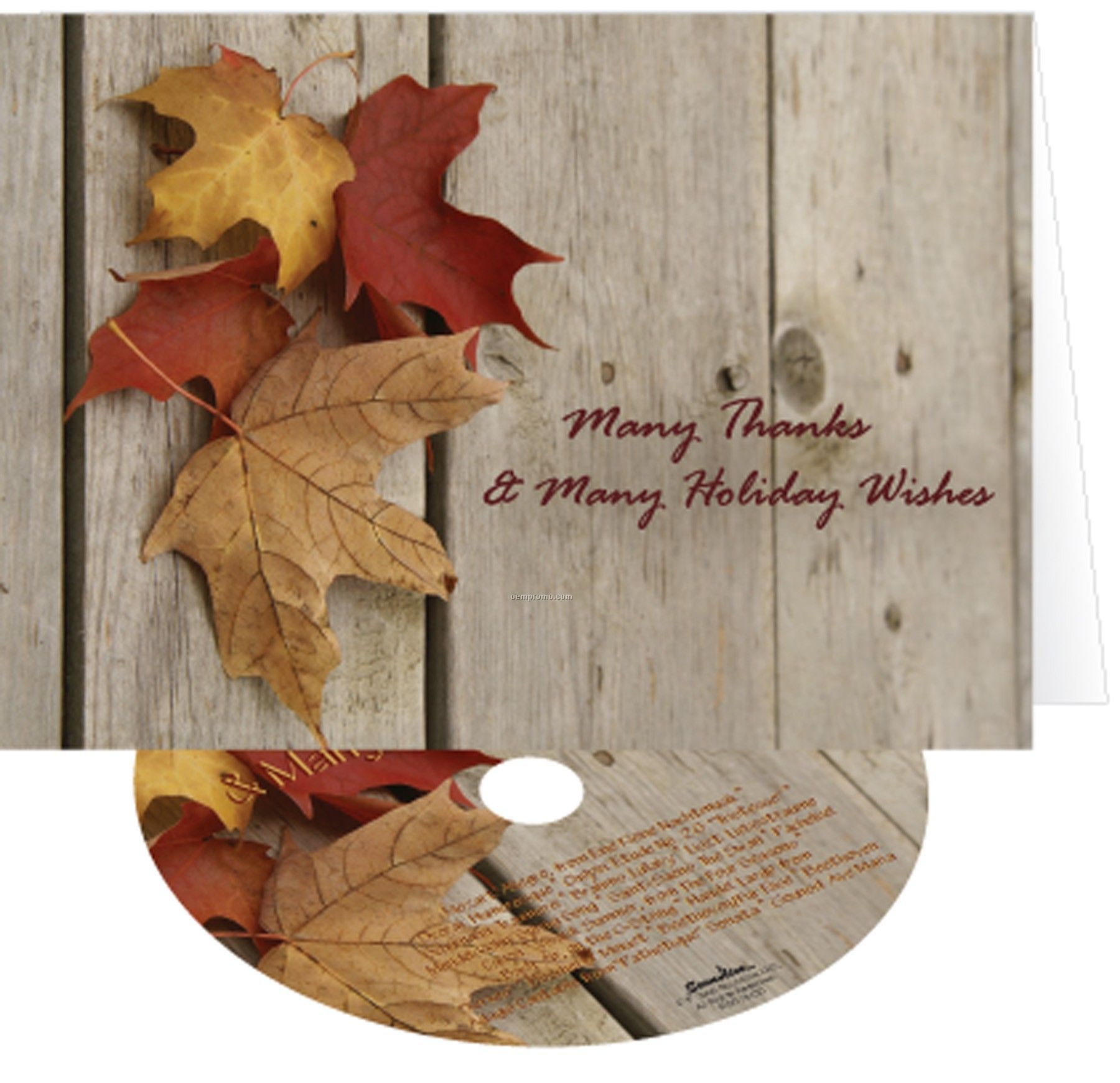 Thanksgiving Thank You Greeting Card With Matching CD
