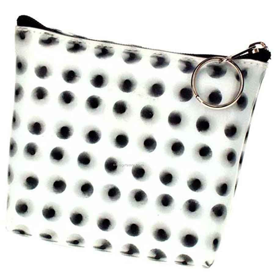 3d Lenticular Purse W/Key Ring (White/Black Accents)