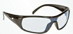 Single Lens Sport Style Safety Glasses W/ Infinity Blue Lens & Black Frame