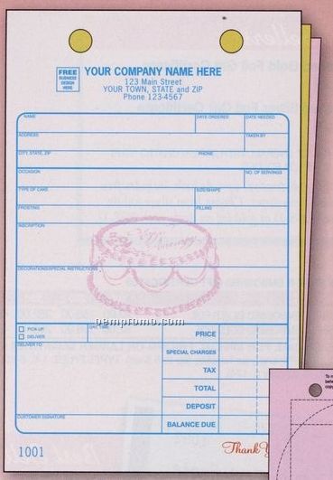 Bakery Order Register Form (3 Part)