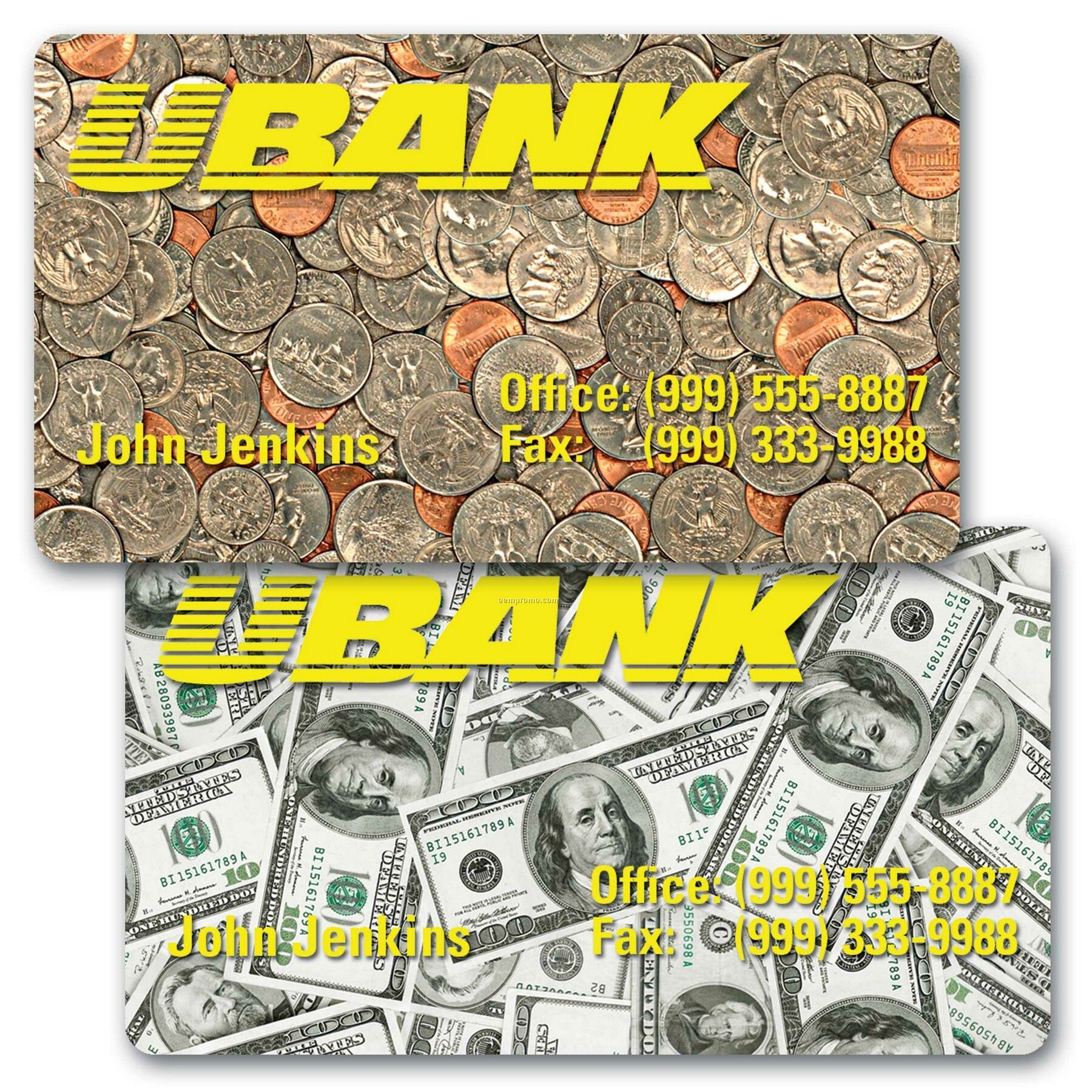 Business Card/Lenticular Usa Currency Flip Effect - Imprinted (2"X3-1/2")