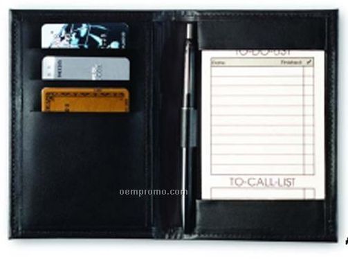 Executive Pocket Jotter W/ Credit Card Pocket - Regency Cowhide Leather