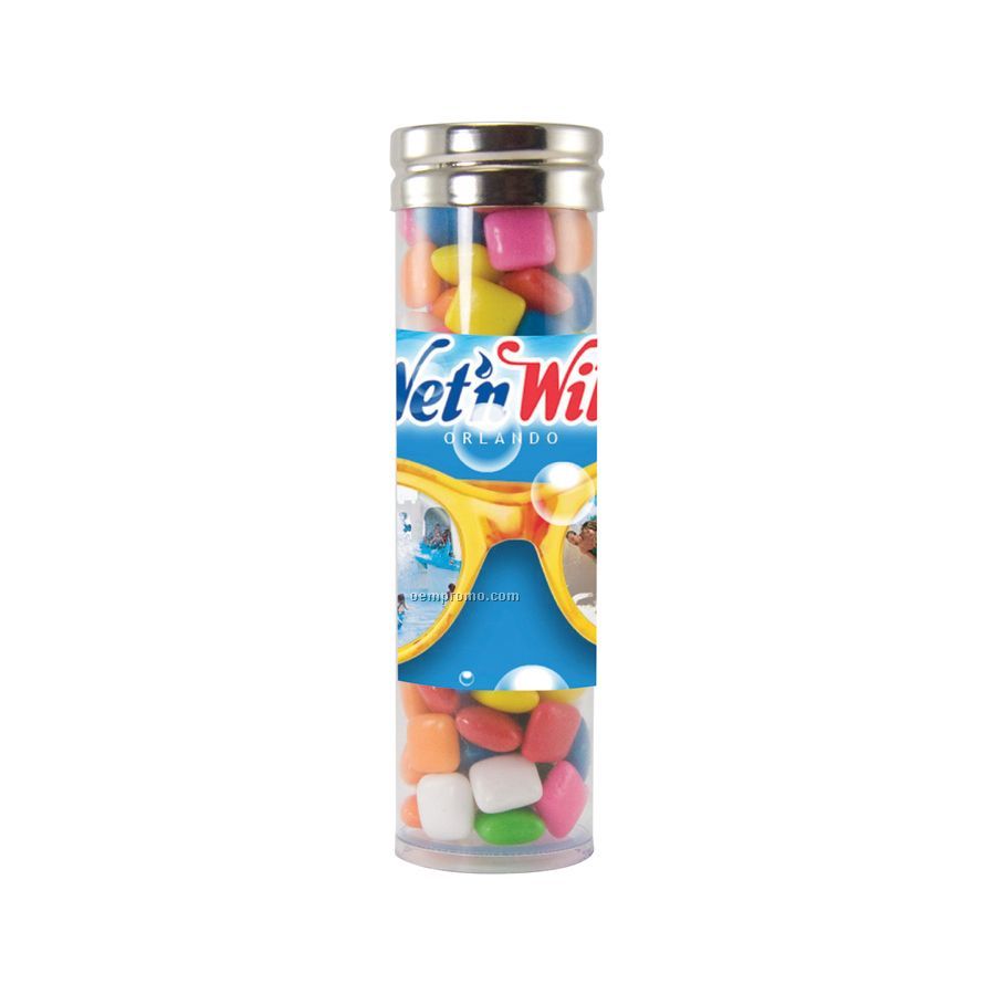 Large Gourmet Plastic Candy Tube With Gum