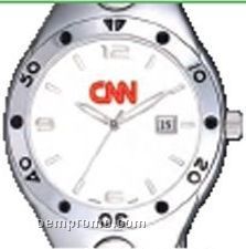 Pedre Men's White Dial Monaco Metal Watch W/ Stainless Steel Bracelet