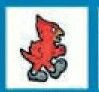 Sport/ Mascot Temporary Tattoo - Cardinal Bird With Shoes (1.5"X1.5")
