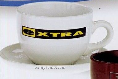 15 Oz. Latte Cup/ Saucer Set (White)