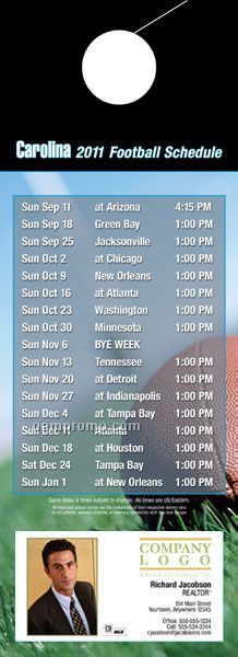 Carolina Pro Football Schedule Door Hanger (4" X 11")