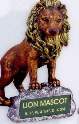 Lion School Mascot W/ Plate