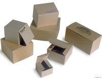 Natural Kraft Pinstripe Gift Box (4"X4"X5.75")