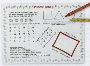 Puzzle Page Coloring / Activity Sheet