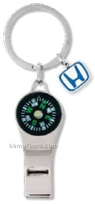 Compass Whistle W/ Message Tag