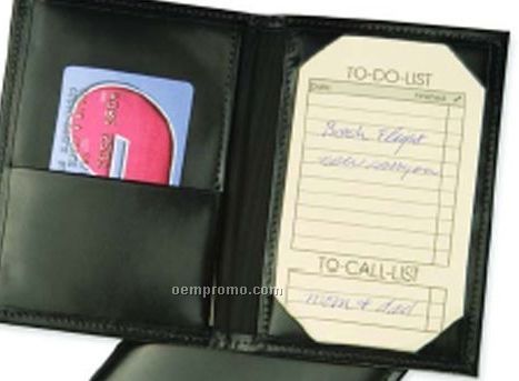 Executive Pocket Jotter W/ Business Card Pocket - Regency Cowhide Leather