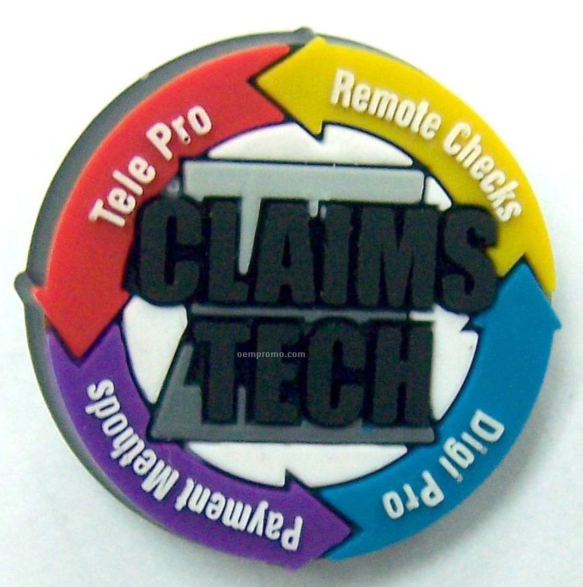 Flexo Tm Pvc Lapel Pins With Military Clutch 1 1/8" (3 Mm)