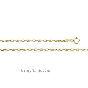 Ladies' 7" 14ky 1mm Hollow Anchor Chain Bracelet