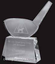 Large Optical Crystal Golf Driver Award