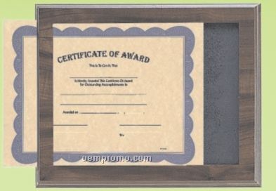 Walnut Wood Finish Slide In Plaque - Certificate/ Photo Frame (10 1/2