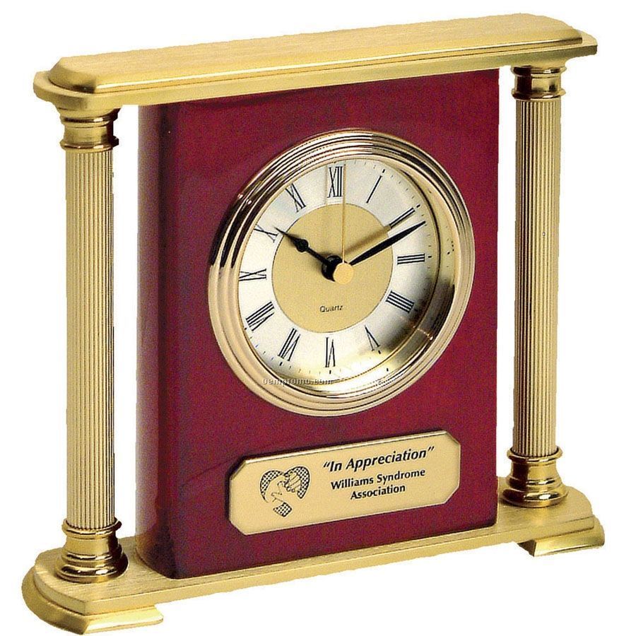Brass Column Mantel Clock