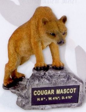 Cougar School Mascot W/ Plate