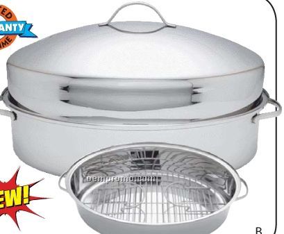 Precise Heat 18" Surgical Stainless Steel Oval Roaster