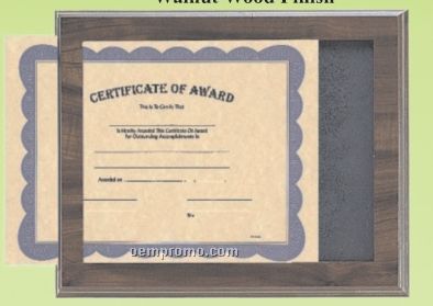 Black Marble Finish Slide In Plaque- Certificate/ Photo Frame (10 1/2