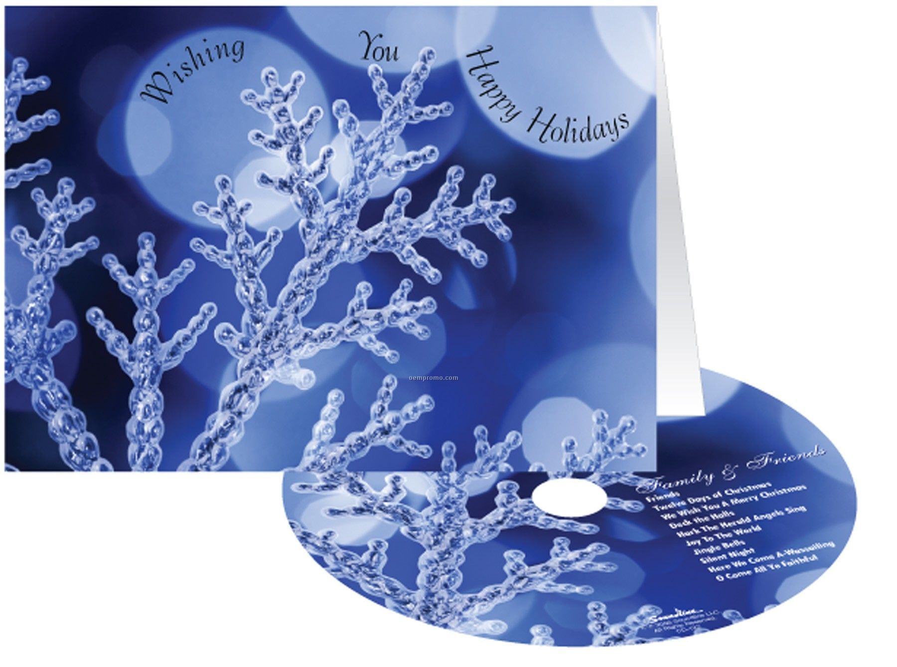 Blue Snowflake Holiday Greeting Card W/ Matching CD