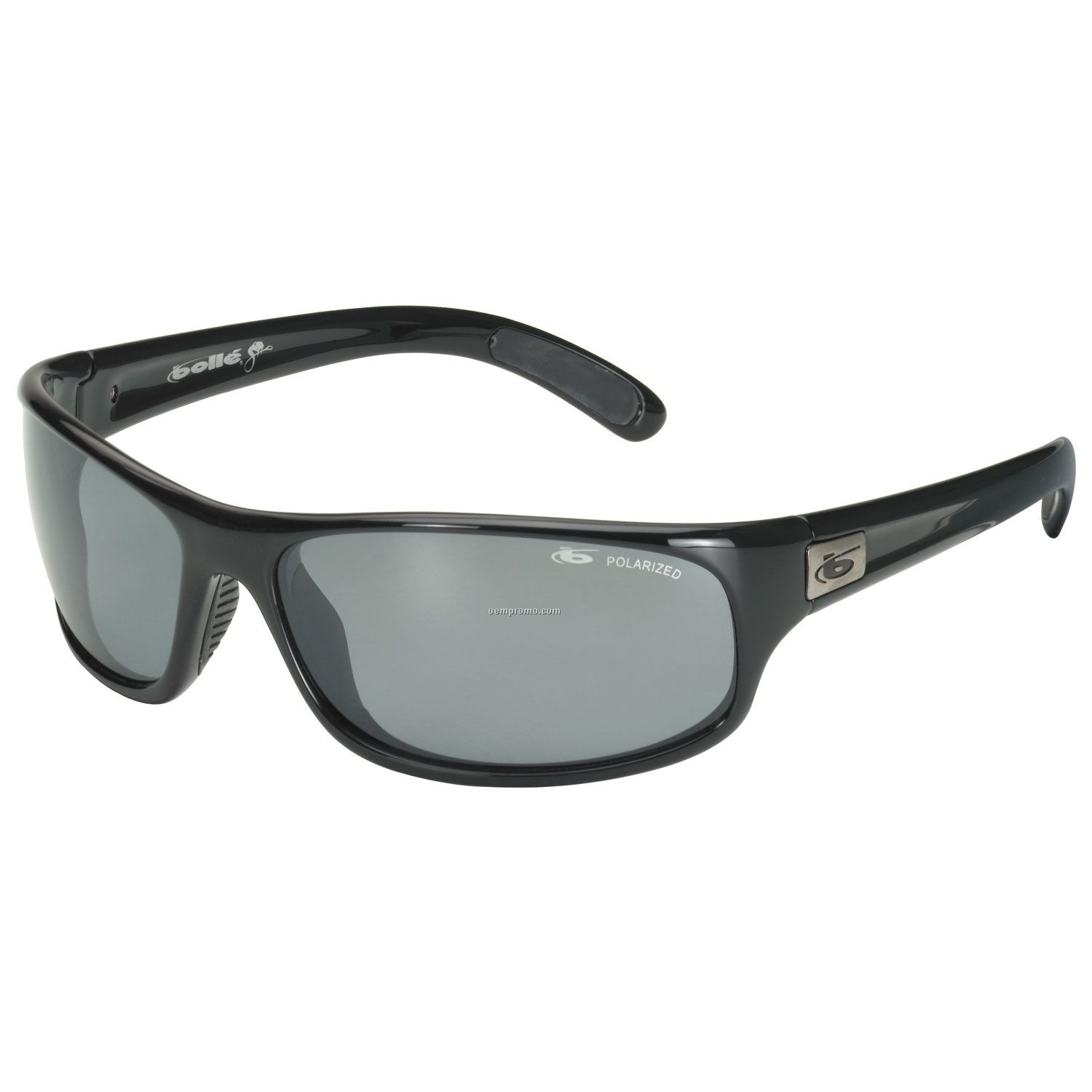 Bolle Shiny Black Frame Sunglasses W/ Polarized Tns Gun Lens