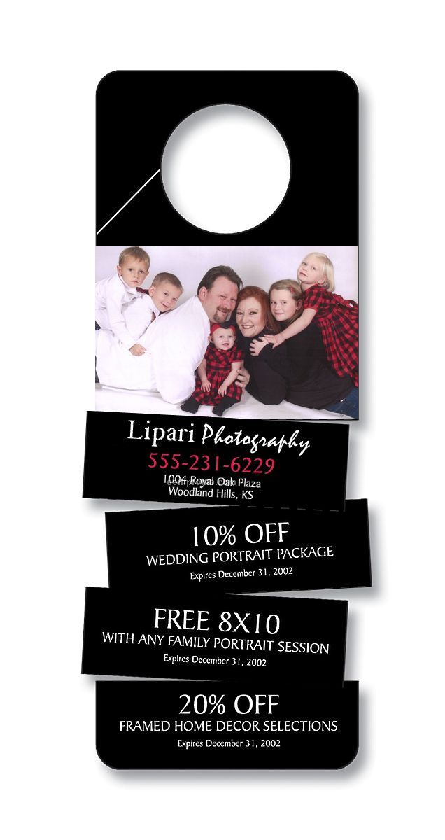 Door Hanger - Laminated - 3.5"X 8.0" - With Business Card Perf