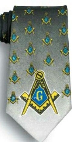 Wolfmark Novelty Neckwear Masons 100% Polyester Tie (58"X3-7/8")
