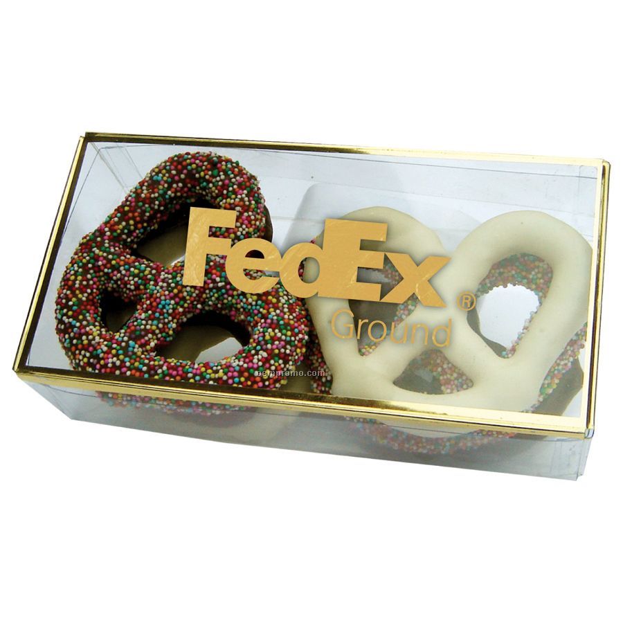 Golden Favorite Box With Chocolate Covered Pretzels
